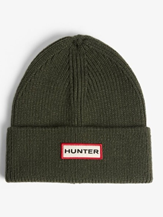 Hunter Other - Hunter Olive Ribbed Cuff Beanie with Logo Patch